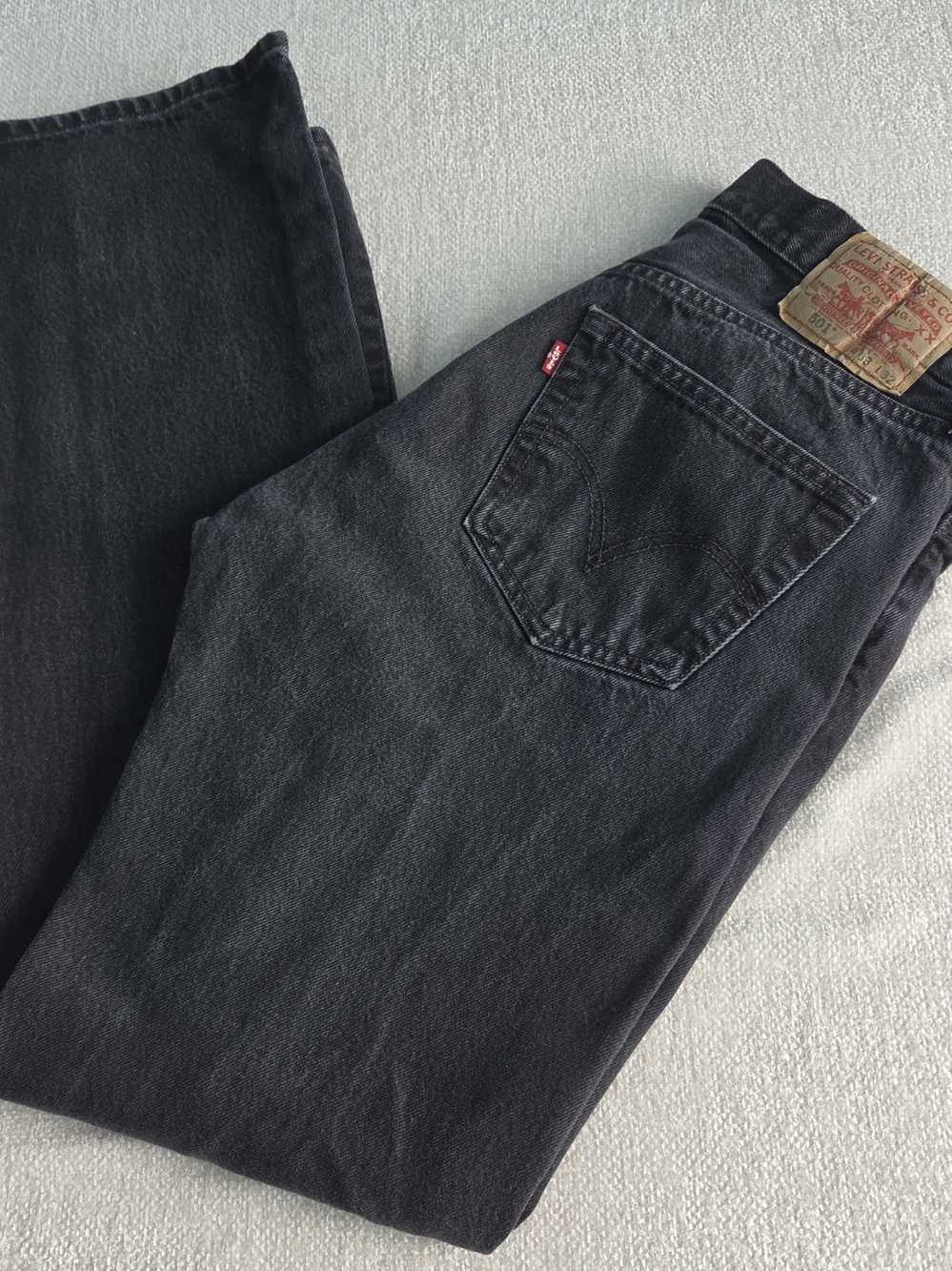 Levi's 501 Original Jeans Men's 33x32 Y2K Faded Black Straight Leg Button Fly